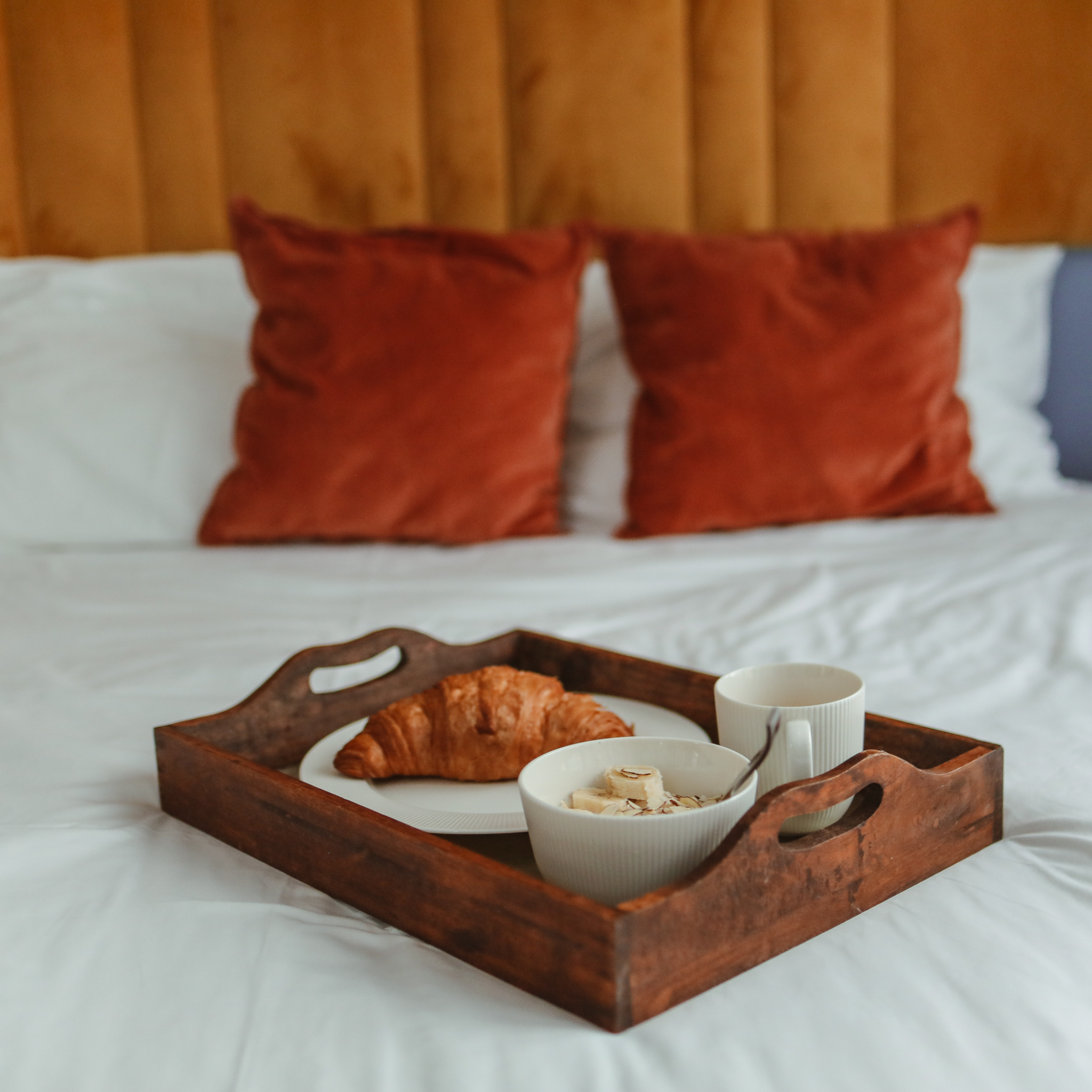 Breakfast in bed at local accomodation in Staffordshire