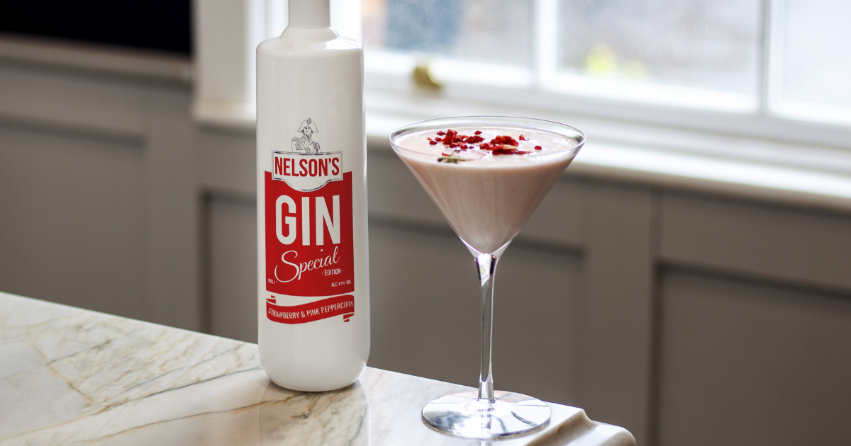 Nelson's Strawberry & Pink Peppercorn Gin with Strawberry Delight cocktail